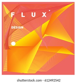 Colorful vibrant Wave Background. Dynamic flux Effect. Abstract Vector Illustration. Design Template. Modern and Techno Style Pattern.