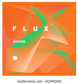 Colorful vibrant Wave Background. Dynamic flux Effect. Abstract Vector Illustration. Design Template. Modern and Techno Style Pattern.