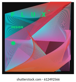 Colorful vibrant Wave Background. Dynamic flux Effect. Abstract Vector Illustration. Design Template. Modern and Techno Style Pattern.
