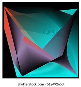 Colorful vibrant Wave Background. Dynamic flux Effect. Abstract Vector Illustration. Design Template. Modern and Techno Style Pattern.