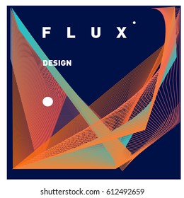 Colorful vibrant Wave Background. Dynamic flux Effect. Abstract Vector Illustration. Design Template. Modern and Techno Style Pattern.