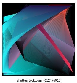 Colorful vibrant Wave Background. Dynamic flux Effect. Abstract Vector Illustration. Design Template. Modern and Techno Style Pattern.