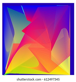 Colorful vibrant Wave Background. Dynamic flux Effect. Abstract Vector Illustration. Design Template. Modern and Techno Style Pattern.