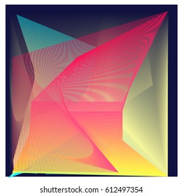 Colorful vibrant Wave Background. Dynamic flux Effect. Abstract Vector Illustration. Design Template. Modern and Techno Style Pattern.