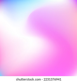 Colorful Vibrant Wavy Dynamic Smooth Surface. Cold Pastel Bright Blurred Color Gradient Backdrop. Liquid Curve Water Sky Fluid Swirl Gradient Mesh. Neon Multicolor Light Vivid Pink Wallpaper.