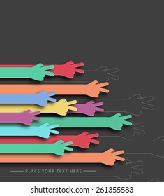Colorful Victory Background - Vector Design Concept 