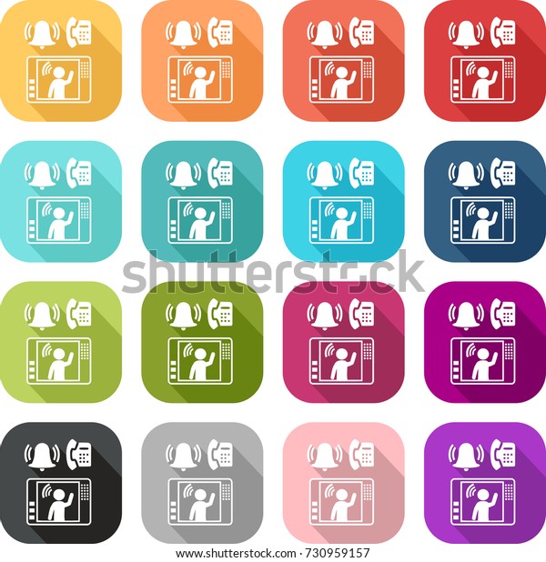 Colorful Video Door Phone Icon Stock Vector Royalty Free