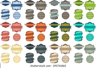 Colorful vintage badge vector pack