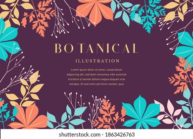 Colorful Vintage Botanical Illustration Background