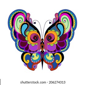 Colorful vintage butterfly