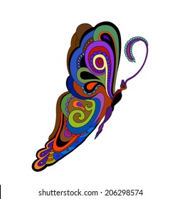 Colorful vintage butterfly