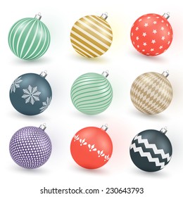 Colorful vintage Christmas balls