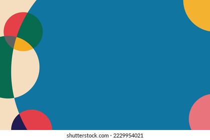 Colorful vintage circle abstract background with copyspace. Suitable for template, presentation, backdrop, card, and prints.