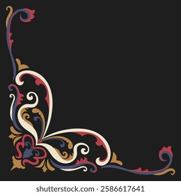 colorful vintage corner abstract pattern Classic corner for decoration