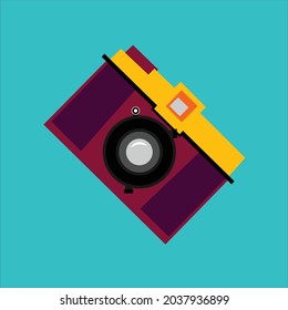 colorful vintage digital camera vector