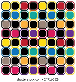 colorful vintage geometric seamless pattern