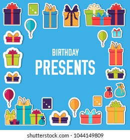 colorful vintage gift set seamless pattern concept. Vector illustration design.