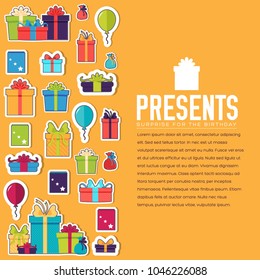 colorful vintage gift set seamless pattern concept. Vector illustration design.
