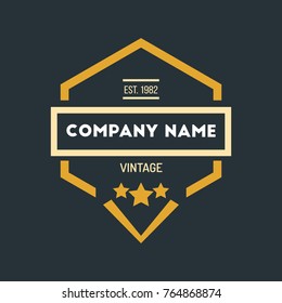 Colorful Vintage Hipster Logo Design Template Vector