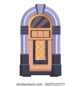 Colorful vintage jukebox vector illustration with retro 1950s music and entertainment elements. Designed as a playful and shiny decorative object in a classic american diner style