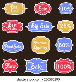 Colorful vintage labels set.