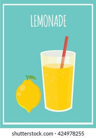 Colorful vintage Lemonade label poster vector illustration