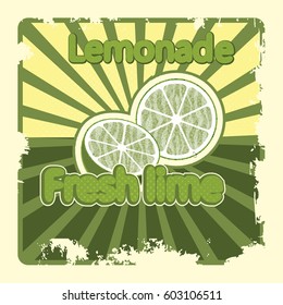 Colorful vintage Lemonade label poster vector illustration