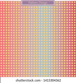 Colorful vintage pattern design on polka dot background. Vector illustration with small circles on pastel. Use for wallpaper, template, banner, cover, fabric