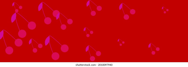 Colorful Vintage Print Bordo Pink Cherries Neon Fruit Design Pic. Summer Textile Cute Tasty Bright Red Dessert Background. Purple Vitamin Repeat Spring Berries Retro Sweet Violet Pattern.