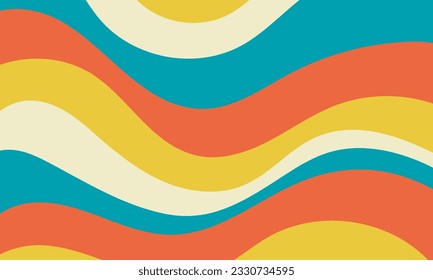Colorful vintage retro groovy background