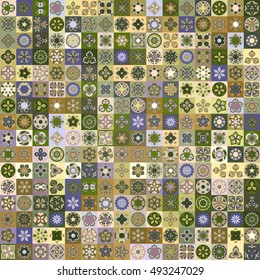 Colorful vintage seamless pattern with floral and mandala elements.Hand drawn background. Can be used for fabric, wallpaper, tile, wrapping, covers and carpet. Islam, Arabic, Indian, ottoman motifs.