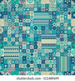 Colorful vintage seamless pattern with floral and mandala elements.Hand drawn background. Can be used for fabric, wallpaper, tile, wrapping, covers and carpet. Islam, Arabic, Indian, ottoman motifs.