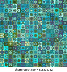 Colorful vintage seamless pattern with floral and mandala elements.Hand drawn background. Can be used for fabric, wallpaper, tile, wrapping, covers and carpet. Islam, Arabic, Indian, ottoman motifs.