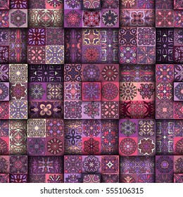 Colorful vintage seamless pattern with floral and mandala elements.Hand drawn background. Can be used for fabric, wallpaper, tile, wrapping, covers and carpet. Islam, Arabic, Indian, ottoman motifs.