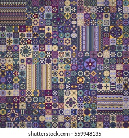 Colorful vintage seamless pattern with floral and mandala elements.Hand drawn background. Can be used for fabric, wallpaper, tile, wrapping, covers and carpet. Islam, Arabic, Indian, ottoman motifs.