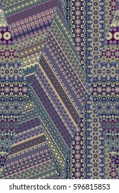 Colorful vintage seamless pattern with floral and mandala elements.Hand drawn background. Can be used for fabric, wallpaper, tile, wrapping, covers and carpet. Islam, Arabic, Indian, ottoman motifs.