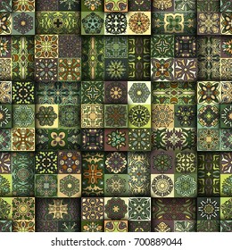 Colorful vintage seamless pattern with floral and mandala elements.Hand drawn background. Can be used for fabric, wallpaper, tile, wrapping, covers and carpet. Islam, Arabic, Indian, ottoman motifs.
