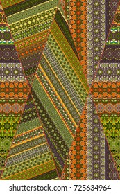 Colorful vintage seamless pattern with floral and mandala elements.Hand drawn background. Can be used for fabric, wallpaper, tile, wrapping, covers and carpet. Islam, Arabic, Indian, ottoman motifs.