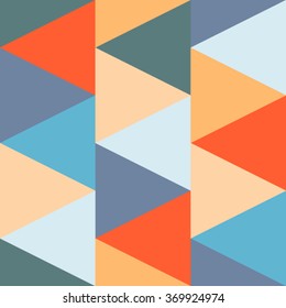 Colorful vintage seamless pattern with triangles vector illustration