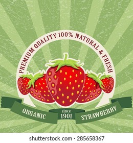 Colorful vintage Strawberry label