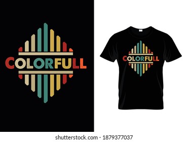 Colorful vintage t shirt design template 