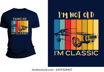 Colorful Vintage T-shirt Design, Vintage Classic Car T-shirt Design, American old classic T-shirt design, classic car tshirt
