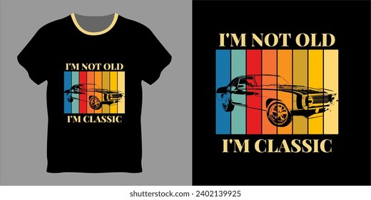 Colorful Vintage T-shirt Design.Car ride t shirt design.