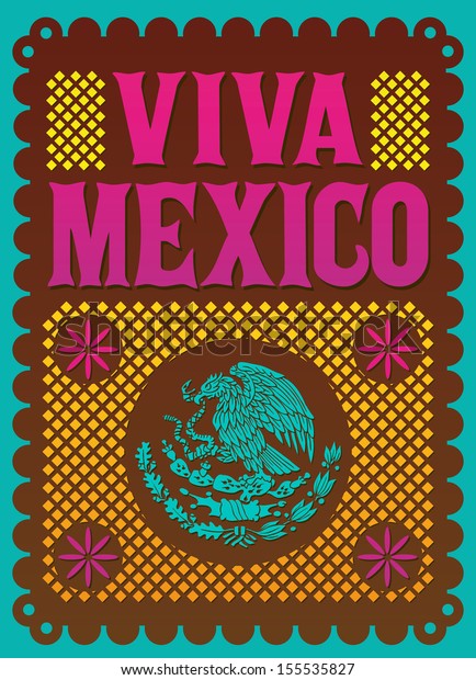 Colorful Vintage Viva Mexico Mexican Holiday Stock Vector (Royalty Free ...