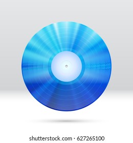 Colorful vinyl disc 12 inch LP record with shiny grooves