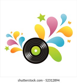 colorful vinyl record background