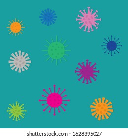 colorful viruses background- vector illustration