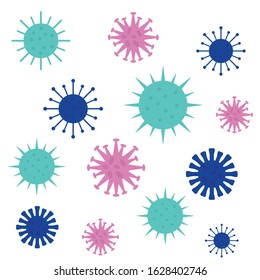 colorful viruses background- vector illustration