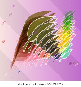 colorful vision with foliage, structure at several image