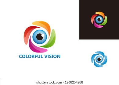 Colorful Vision Logo Template Design Vector, Emblem, Design Concept, Creative Symbol, Icon
